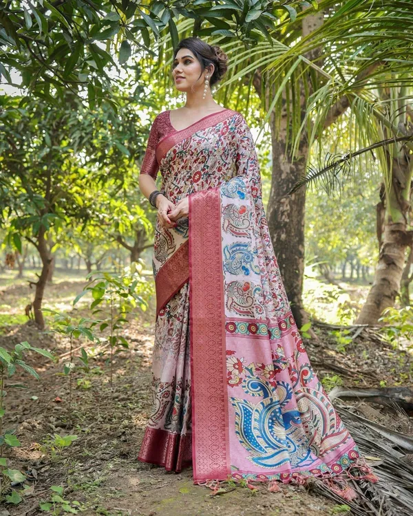 Blush_Pink_Digital_Print_Tussar_Silk_Saree_with_Zari_Border_and_Peacock_Motif_Pallu
