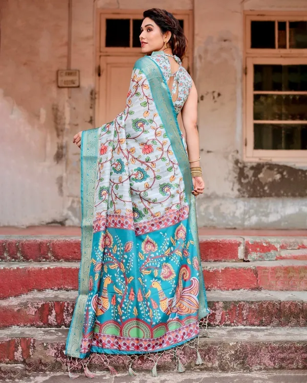 Sky_Blue_Tussar_Silk_Saree_with_Multicolor_Floral_Design_and_Zari_Paisley_Border