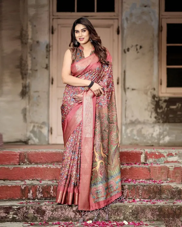 Rich_Maroon_Digital_Print_Saree_with_Antique_Floral_Design_and_Elegant_Tassels