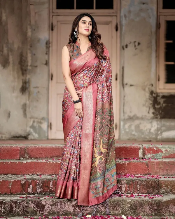 Rich_Maroon_Digital_Print_Saree_with_Antique_Floral_Design_and_Elegant_Tassels