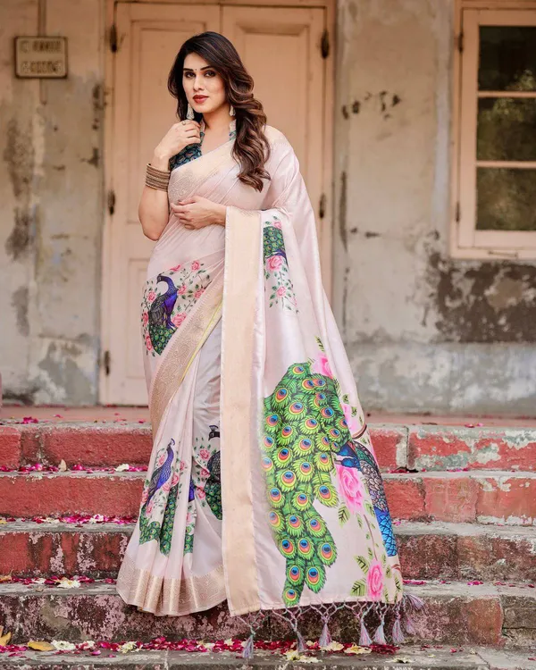 Soft_Pastel_Pink_Tussar_Silk_Saree_with_Hand-Painted_Peacock_and_Floral_Motifs