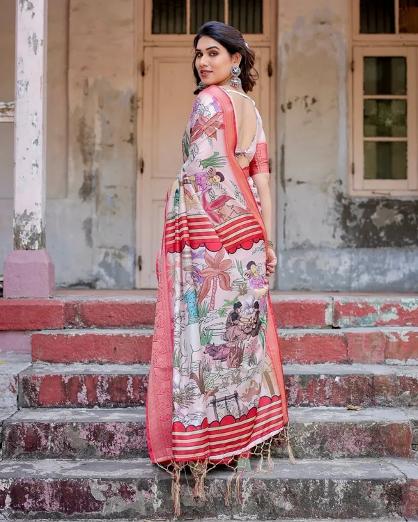 Blush_Pink_Digital_Print_Tussar_Silk_Saree_with_Vibrant_Storyline_Art