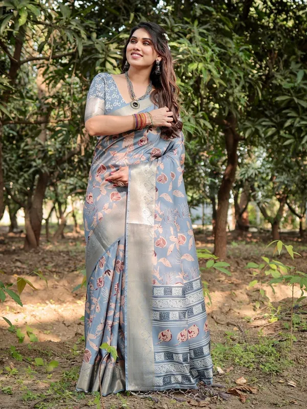 Stylish_Sky_Blue_Tussar_Silk_Saree_with_Beige_and_Gold_Zari_Work_and_Contemporary_Pallu_Design