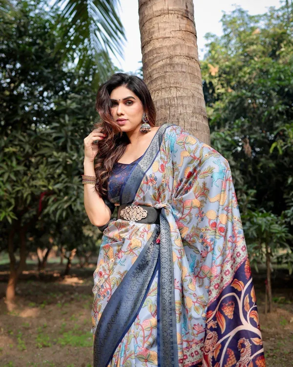 Sky_Blue_and_Navy_Digital_Print_Tussar_Silk_Saree_with_Zari_Woven_Border_and_Floral_Motif_Pallu