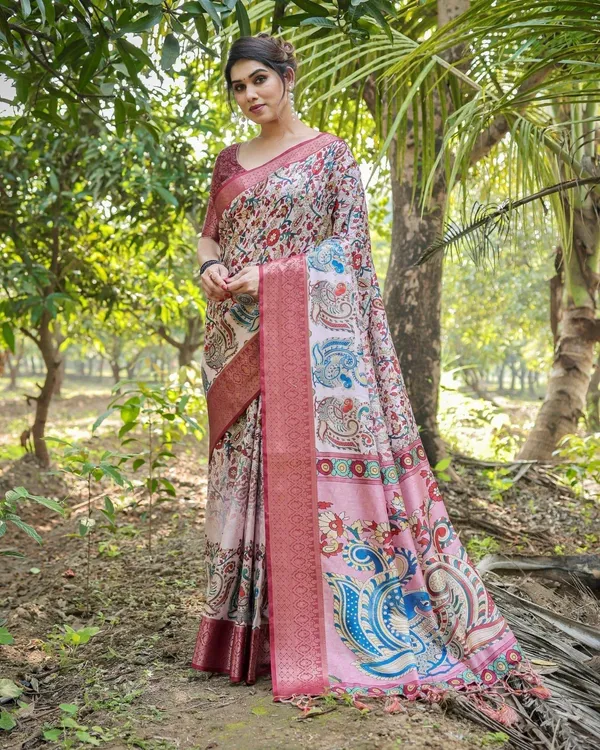 Blush_Pink_Digital_Print_Tussar_Silk_Saree_with_Zari_Border_and_Peacock_Motif_Pallu