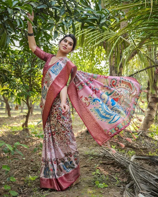 Blush_Pink_Digital_Print_Tussar_Silk_Saree_with_Zari_Border_and_Peacock_Motif_Pallu