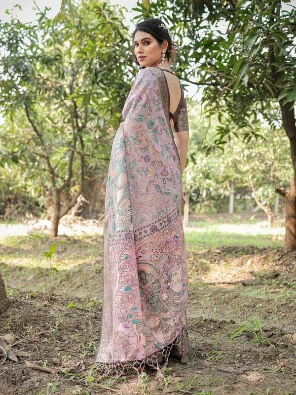 Lilac_and_Purple_Digital_Print_Tussar_Silk_Saree_with_Zari_Diamond_Border_and_Lotus_Motif_Pallu