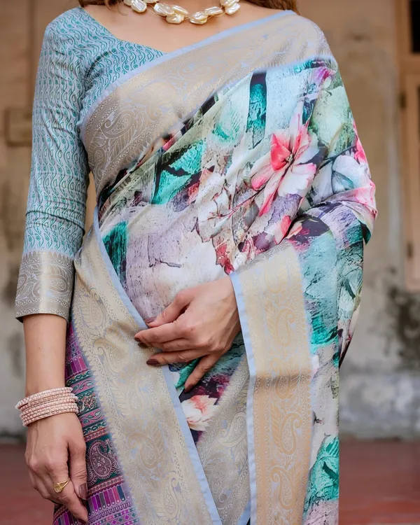 Graceful_Floral_Digital_Print_Saree_with_Gold_Paisley_Border_and_Multicolor_Pallu