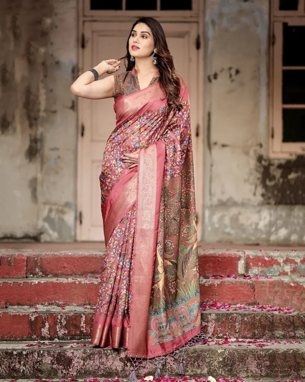 Rich_Maroon_Digital_Print_Saree_with_Antique_Floral_Design_and_Elegant_Tassels