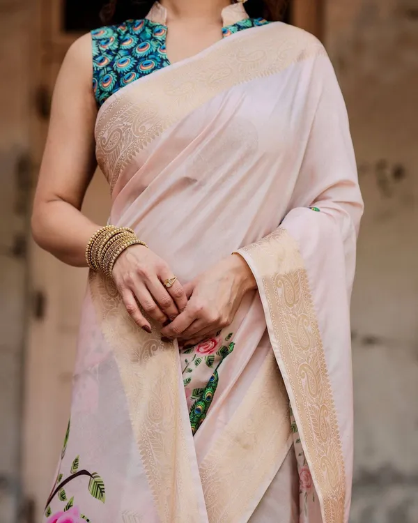 Soft_Pastel_Pink_Tussar_Silk_Saree_with_Hand-Painted_Peacock_and_Floral_Motifs