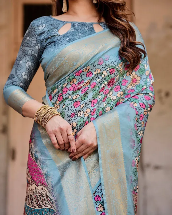 Sky_Blue_Tussar_Silk_Saree_with_Floral_Weaves_and_Ornamental_Pallu_Design