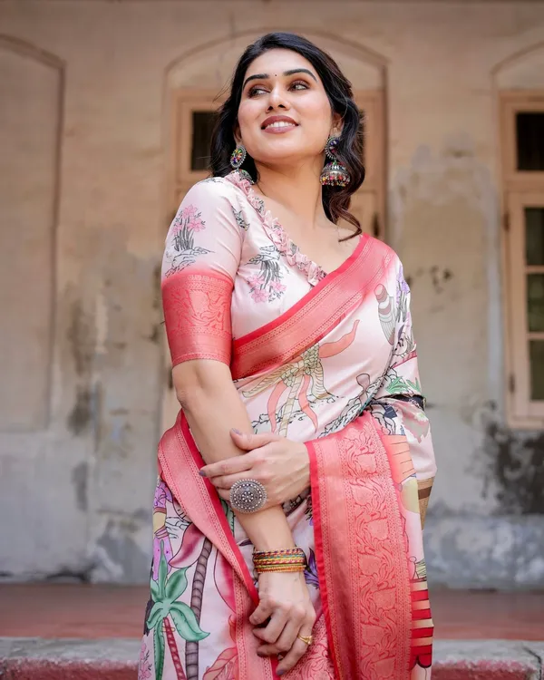 Blush_Pink_Digital_Print_Tussar_Silk_Saree_with_Vibrant_Storyline_Art