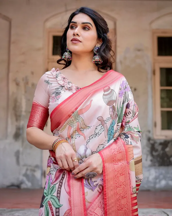 Blush_Pink_Digital_Print_Tussar_Silk_Saree_with_Vibrant_Storyline_Art