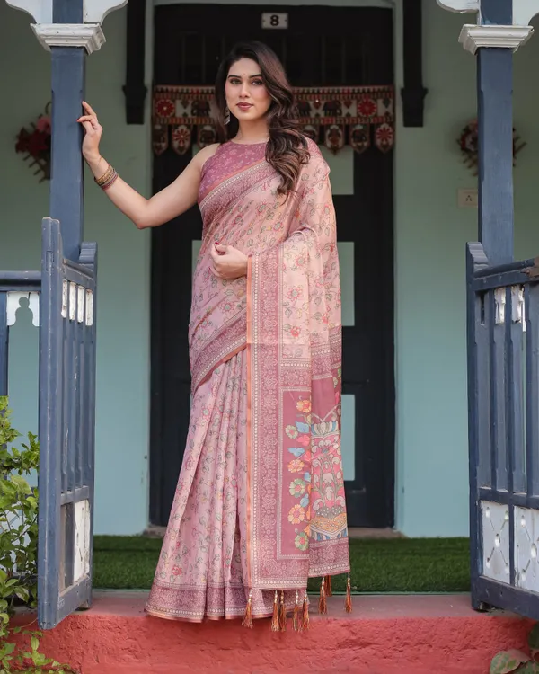 Blush_Pink_Handloom_Cotton-Linen_Saree_with_Floral_Motifs_and_Artistic_Pallu