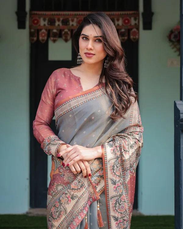 Slate_Blue_Handloom_Cotton-Linen_Saree_with_Vibrant_Folk_Motifs_and_Floral_Pallu