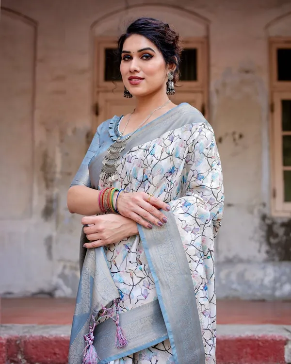 Elegant_Light_Blue_Banarasi_Silk_Saree_with_Floral_Design_and_Zari_Weaved_Pallu