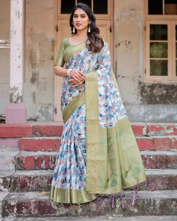 Blue_and_Green_Floral_Digital_Print_Banarasi_Silk_Saree_with_Zari_Weave_and_Tassel-Embellished_Pallu