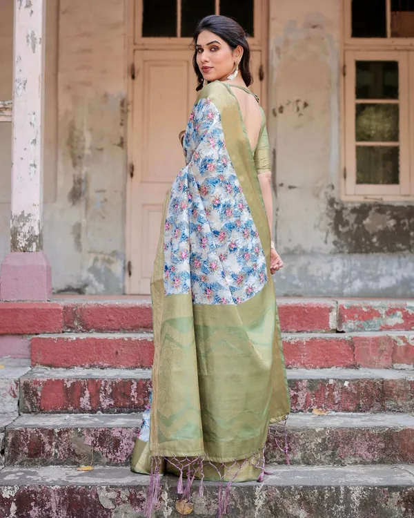Blue_and_Green_Floral_Digital_Print_Banarasi_Silk_Saree_with_Zari_Weave_and_Tassel-Embellished_Pallu