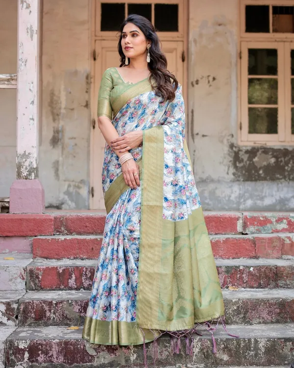 Blue_and_Green_Floral_Digital_Print_Banarasi_Silk_Saree_with_Zari_Weave_and_Tassel-Embellished_Pallu