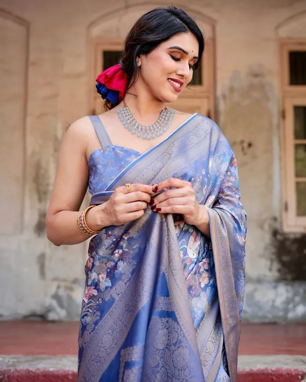 Majestic_Blue_Banarasi_Silk_Saree_with_Delicate_Floral_Zari_Work_and_Tassel-Embellished_Pallu