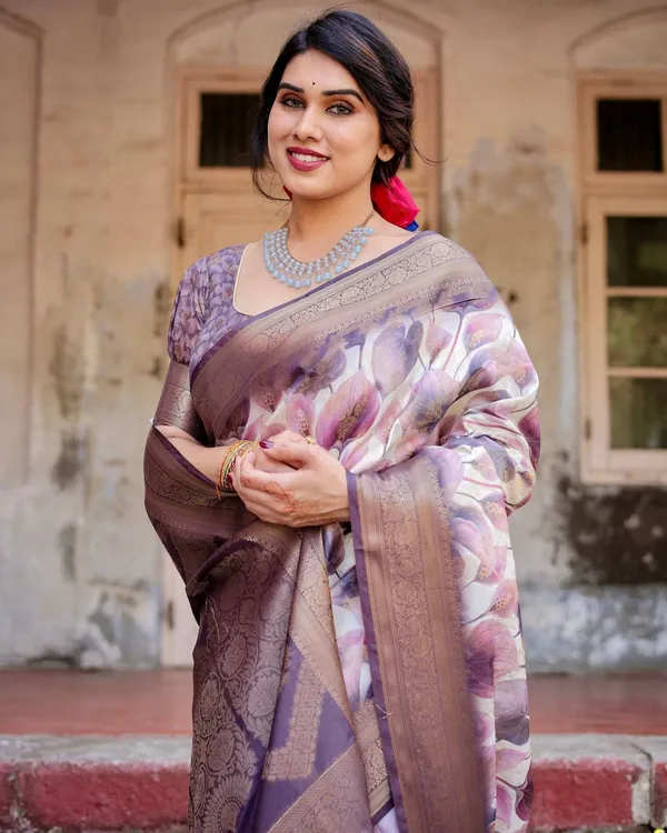 Elegant_Purple_Floral_Banarasi_Silk_Saree_with_Intricate_Zari_Weave_and_Tassels