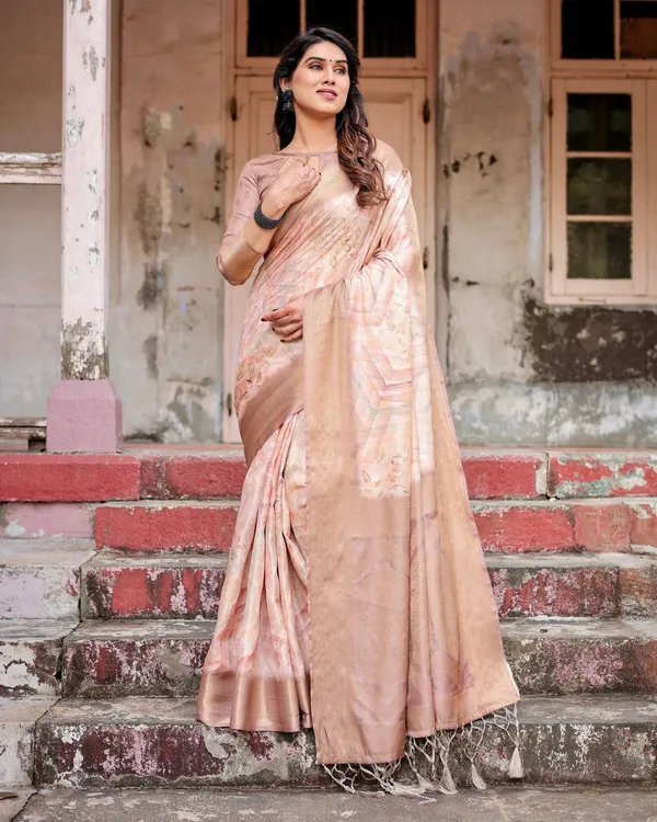 Elegant_Beige_Banarasi_Silk_Saree_with_Tassels_and_Zari_Work