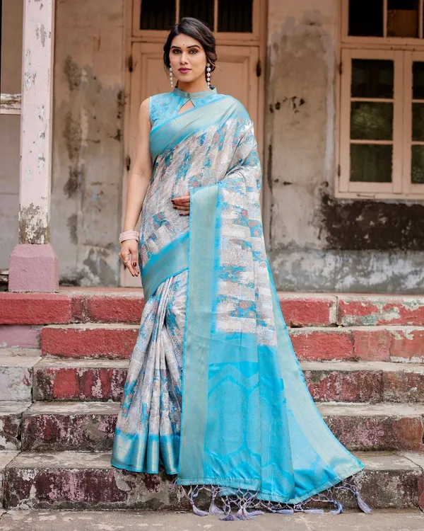 Sky_Blue_Banarasi_Silk_Saree_with_Paisley_Digital_Print,_Zari_Border_&_Tassel_Details
