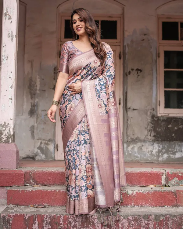 Lavender_Banarasi_Silk_Saree_with_Pastel_Floral_Digital_Print_&_Zari_Border