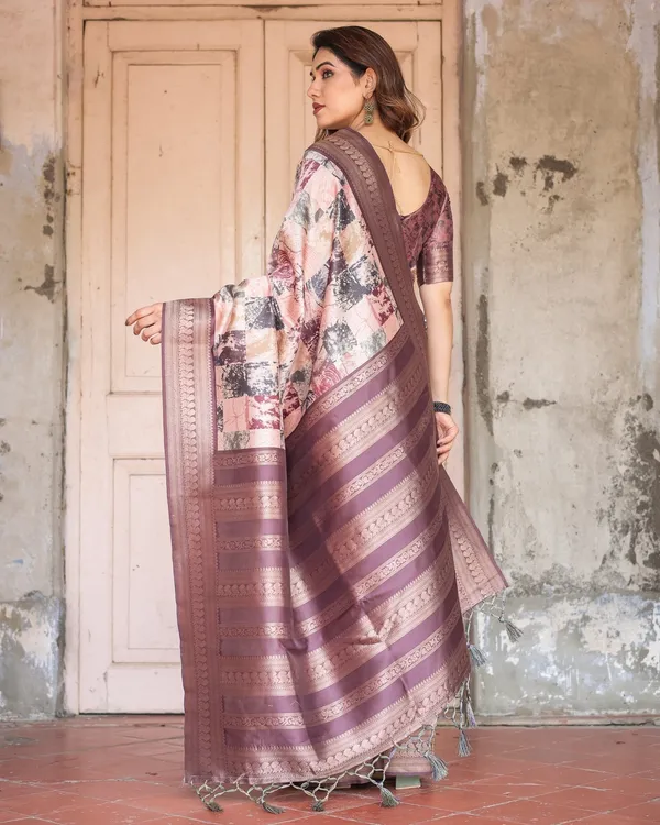 Mauve_Banarasi_Silk_Saree_with_Abstract_Checkered_Digital_Print_&_Zari_Border