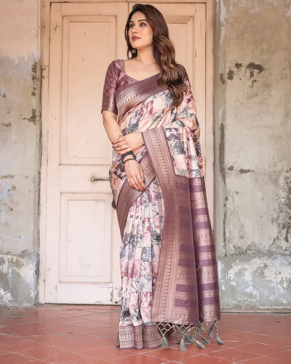 Mauve_Banarasi_Silk_Saree_with_Abstract_Checkered_Digital_Print_&_Zari_Border