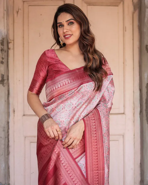 Crimson_Red_Banarasi_Silk_Saree_with_Geometric_Digital_Print_&_Zari_Border