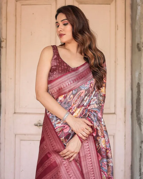 Wine_Banarasi_Silk_Saree_with_Paisley_and_Floral_Digital_Print_&_Zari_Border
