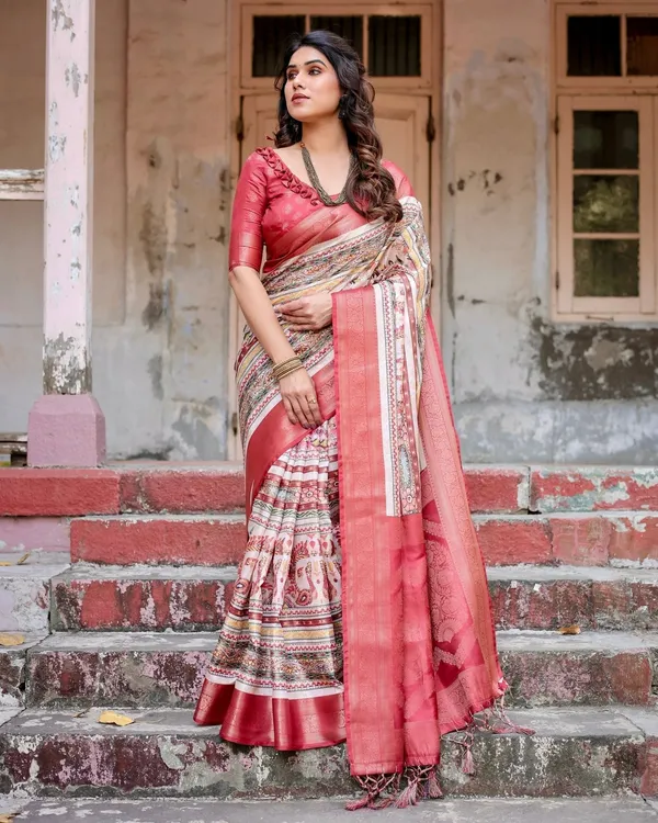 Red_and_Multicolor_Digital_Print_Banarasi_Silk_Saree_with_Zari_Weave_and_Tassel-Adorned_Pallu