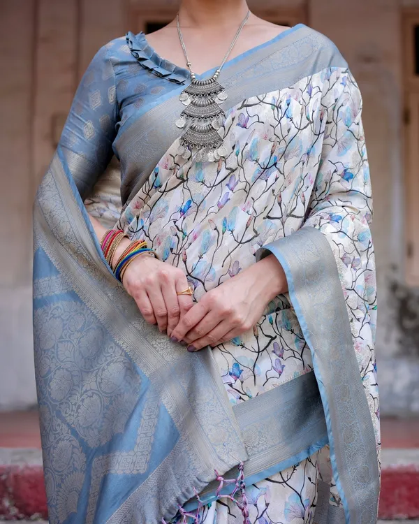 Elegant_Light_Blue_Banarasi_Silk_Saree_with_Floral_Design_and_Zari_Weaved_Pallu