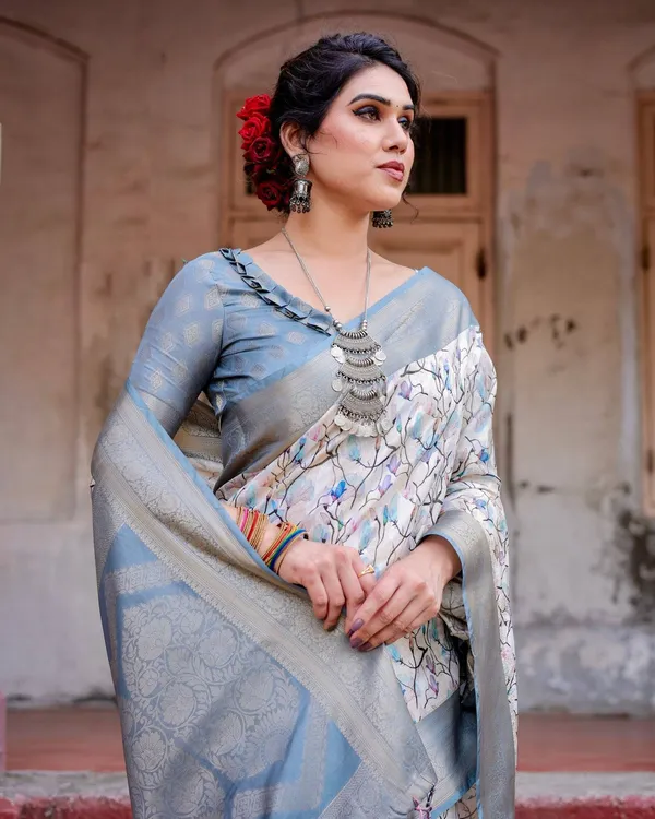 Elegant_Light_Blue_Banarasi_Silk_Saree_with_Floral_Design_and_Zari_Weaved_Pallu