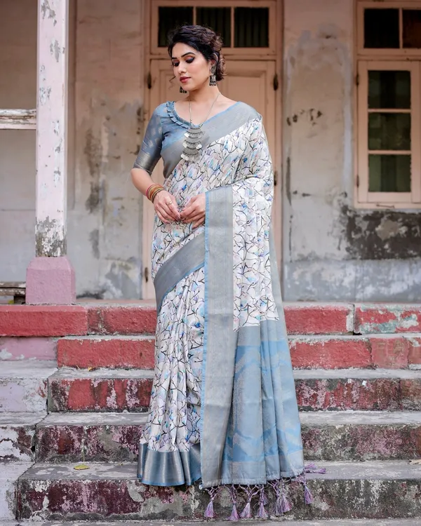 Elegant_Light_Blue_Banarasi_Silk_Saree_with_Floral_Design_and_Zari_Weaved_Pallu