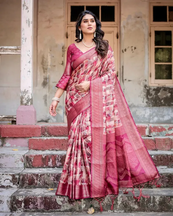 Pink_and_Maroon_Abstract_Digital_Print_Banarasi_Silk_Saree_with_Zari_Weave_and_Tassel-Embellished_Pallu