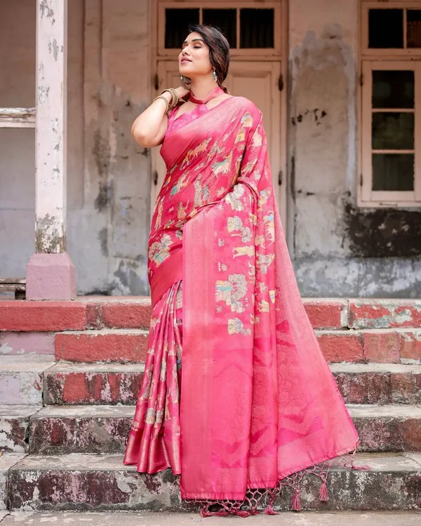 Regal_Pink_Banarasi_Silk_Saree_with_Zari_Weave_and_Intricate_Tassels