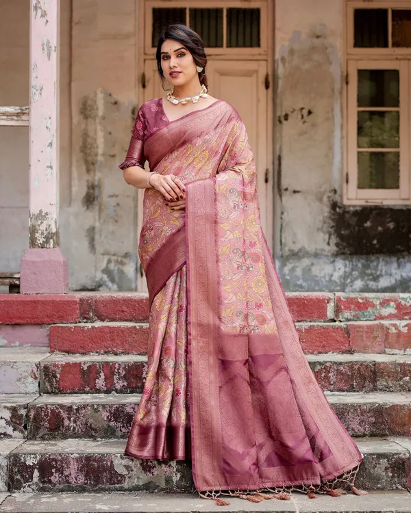 Elegant_Pink_Banarasi_Silk_Saree_with_Floral_Zari_Weaving_and_Tassel-Embellished_Pallu