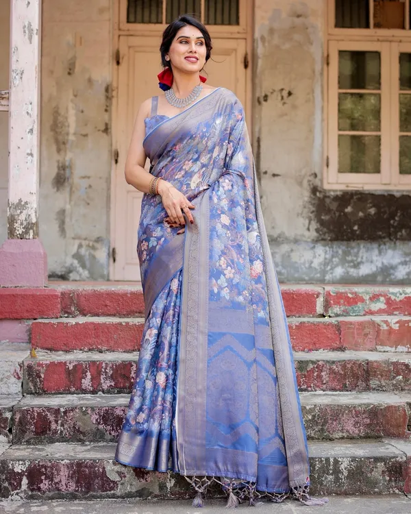 Majestic_Blue_Banarasi_Silk_Saree_with_Delicate_Floral_Zari_Work_and_Tassel-Embellished_Pallu