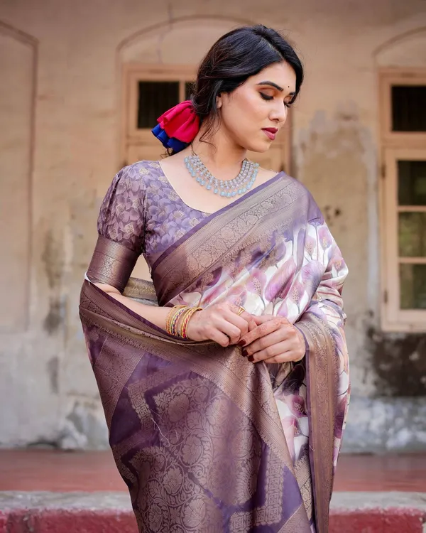 Elegant_Purple_Floral_Banarasi_Silk_Saree_with_Intricate_Zari_Weave_and_Tassels