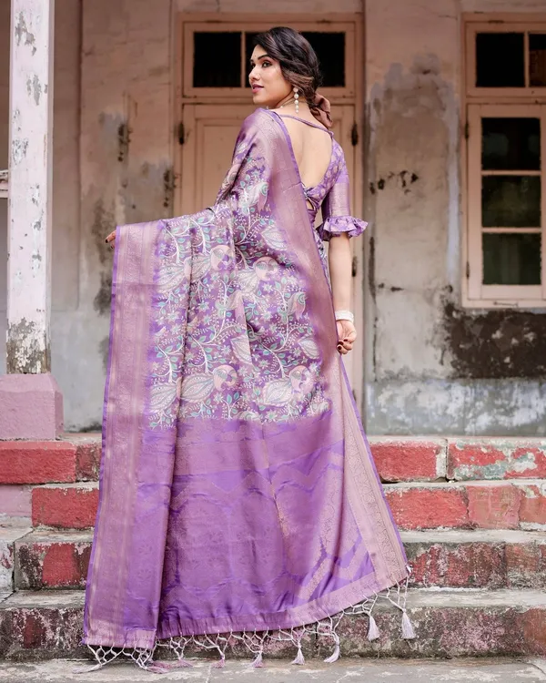 Lavender_Banarasi_Silk_Saree_with_Intricate_Zari_Weaving,_Tassel_Accents,_and_Designer_Floral_Pallu