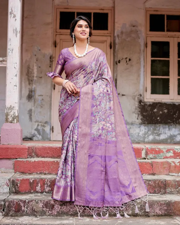 Lavender_Banarasi_Silk_Saree_with_Intricate_Zari_Weaving,_Tassel_Accents,_and_Designer_Floral_Pallu