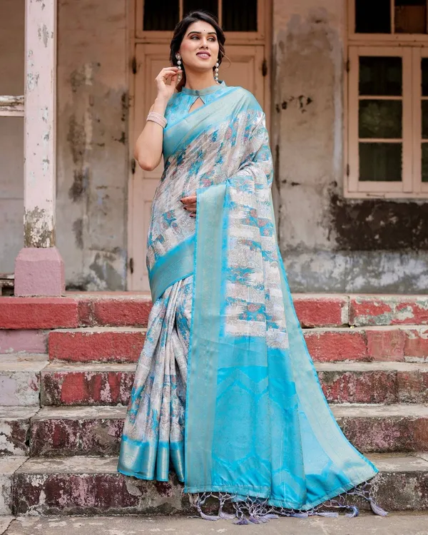 Sky_Blue_Banarasi_Silk_Saree_with_Paisley_Digital_Print,_Zari_Border_&_Tassel_Details