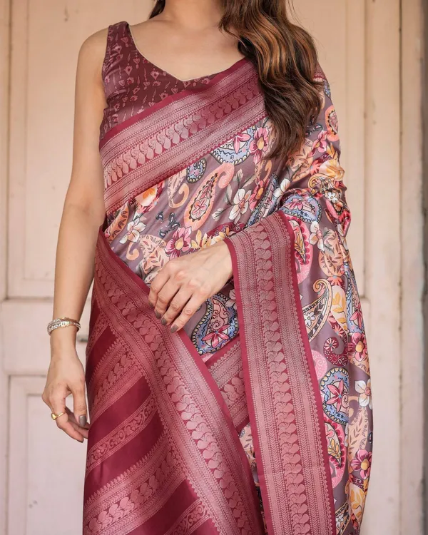 Wine_Banarasi_Silk_Saree_with_Paisley_and_Floral_Digital_Print_&_Zari_Border