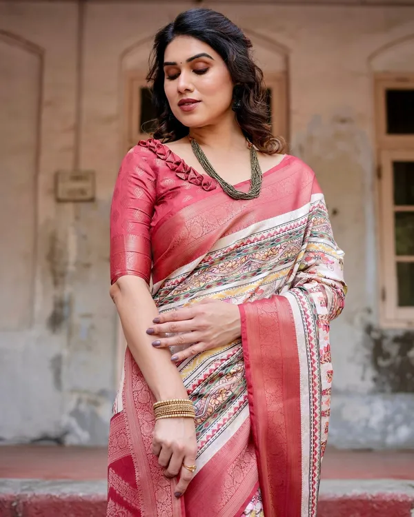 Red_and_Multicolor_Digital_Print_Banarasi_Silk_Saree_with_Zari_Weave_and_Tassel-Adorned_Pallu
