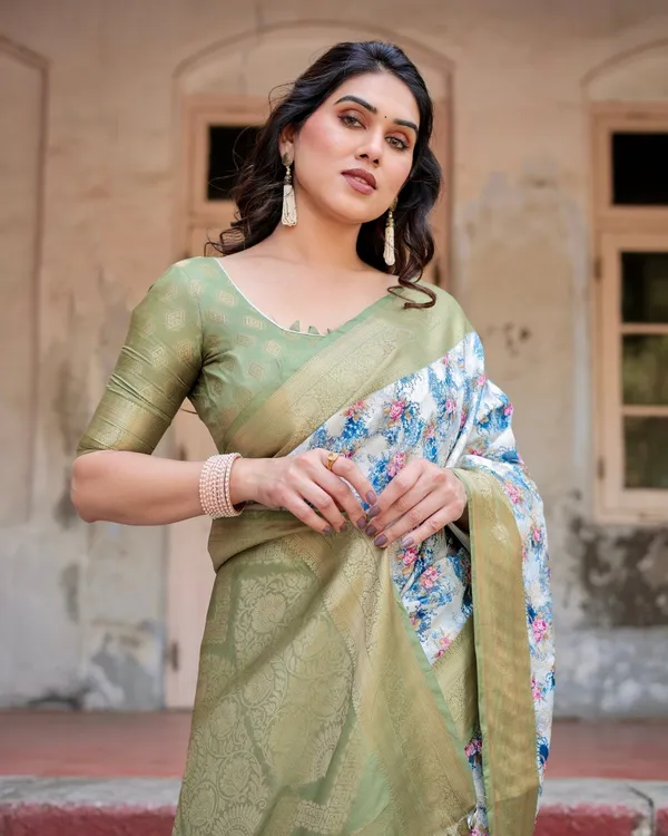 Blue_and_Green_Floral_Digital_Print_Banarasi_Silk_Saree_with_Zari_Weave_and_Tassel-Embellished_Pallu