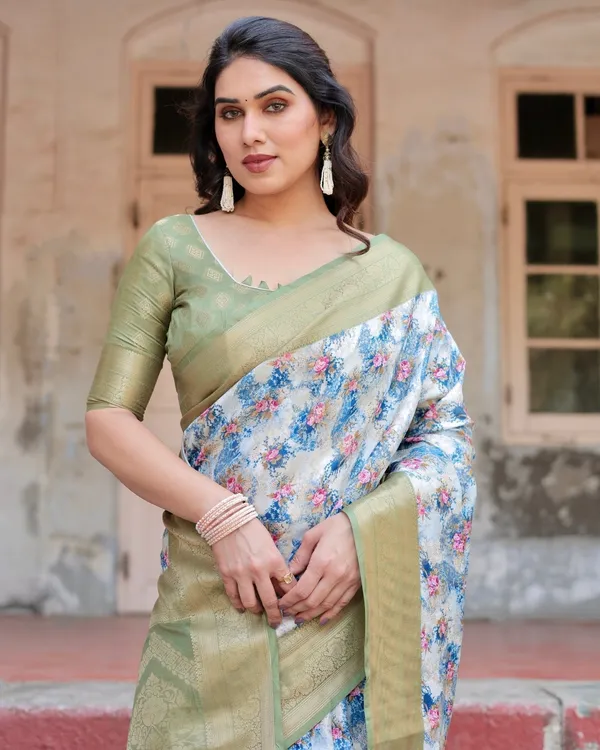 Blue_and_Green_Floral_Digital_Print_Banarasi_Silk_Saree_with_Zari_Weave_and_Tassel-Embellished_Pallu