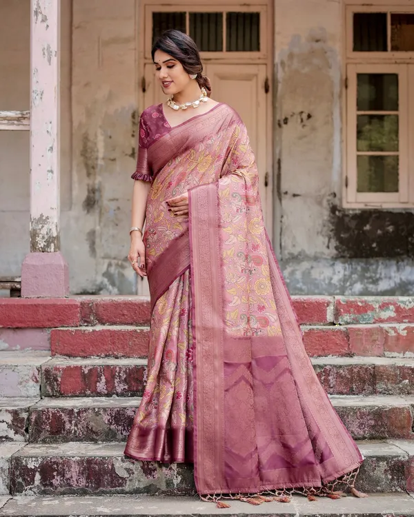Elegant_Pink_Banarasi_Silk_Saree_with_Floral_Zari_Weaving_and_Tassel-Embellished_Pallu