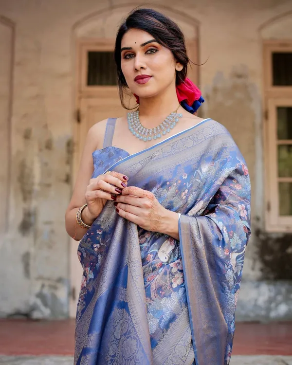 Majestic_Blue_Banarasi_Silk_Saree_with_Delicate_Floral_Zari_Work_and_Tassel-Embellished_Pallu
